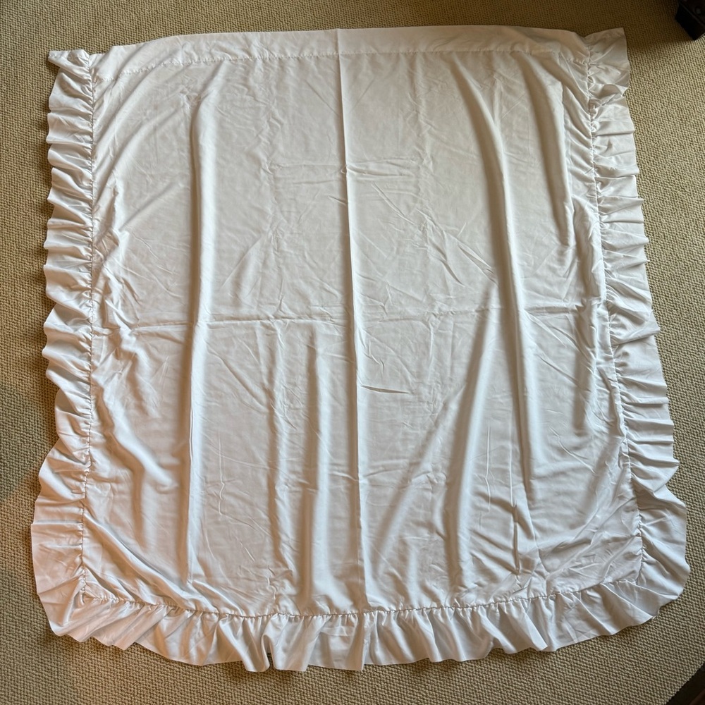 White Ruffle Window Curtain Panel Set - Brand - Picture 4 of 10